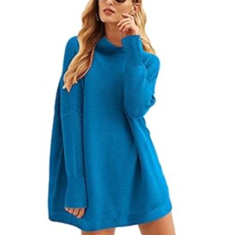 ANRABESS Women Oversized Turtleneck Long Sleeve Slouchy Knit Tunic Sweaters